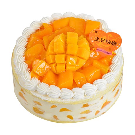 芒果物語圓形－生日蛋糕－喜洋洋烘焙美食購物網－傳統美食好滋味